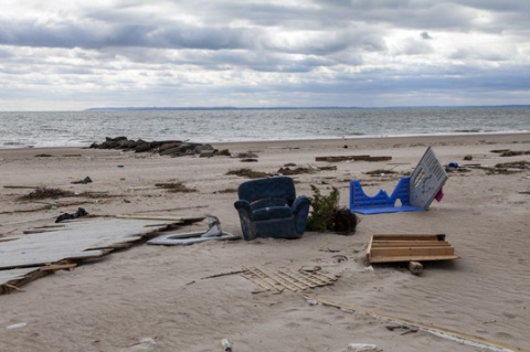 Destrozos en Nueva York tras el huracán Sandy.